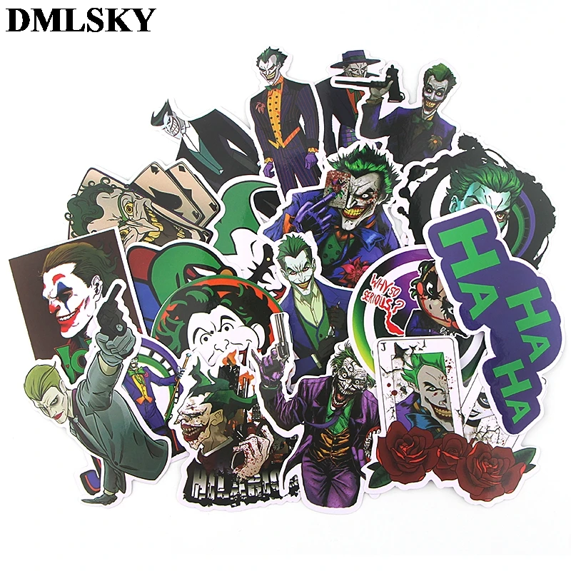 

19 Pcs/set DMLSKY Joker Horror sticker Suicide squads album sticker Waterproof Scrapbooking for Car Luggage Laptop Decal M3804