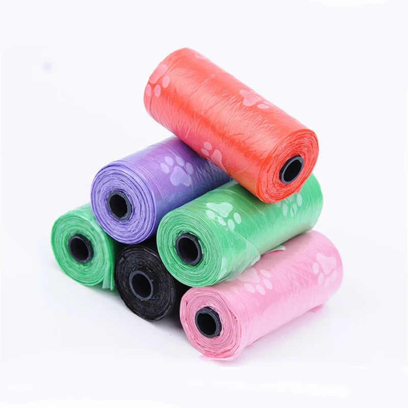 Bolsas de impresión de patas para caca de perro o mascotas, 30 rollos de bolsas de basura biodegradables para residuos de gatos y perros al aire libre, para el hogar, 450
