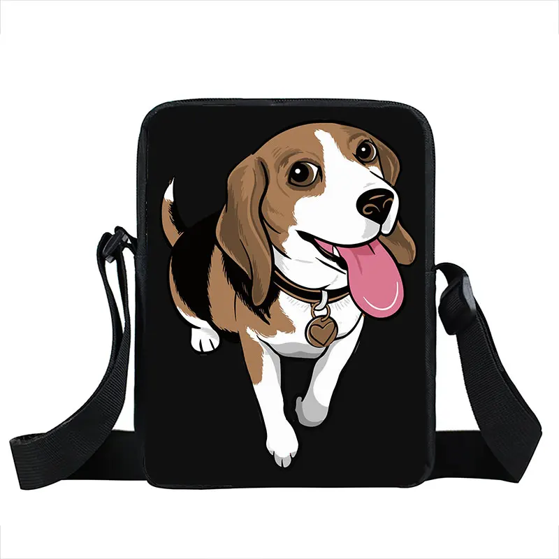 Beagle/Боксер/Бульдог/питбуль/Ротвейлер Собака Мини сумка через плечо щенок сумка через плечо женские повседневные сумки для мальчиков и девочек Сумка для книг - Цвет: xkbBeagle04