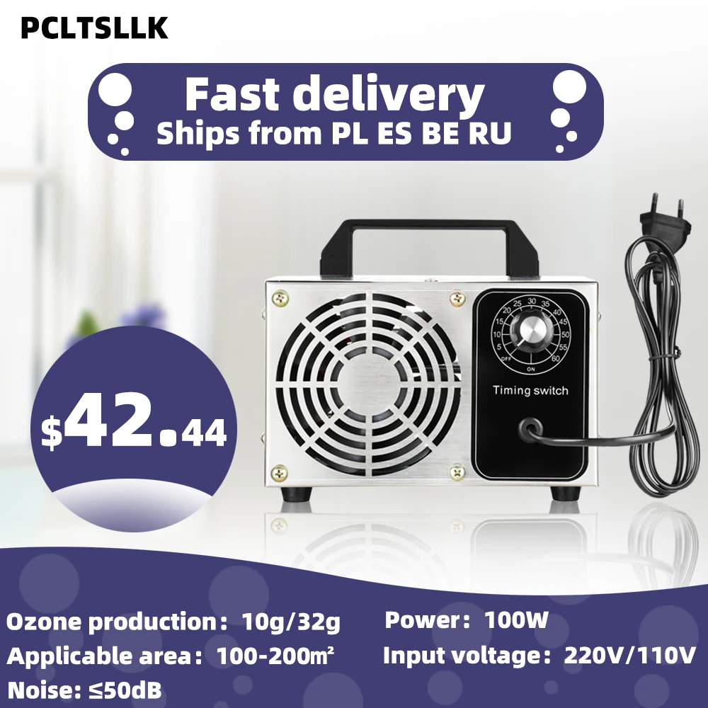 PCLTSLLK 32G 10g Ozone Generator 220V 110V Air water Purifier Sterilizer treatment Ozone Machine Ozone Fresh Air Cleaner