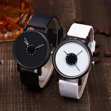 Nowe proste mężczyźni kobiety Casual zegarki kwarcowe Ins moda białe i czarne zegarki damskie zegarek na rękę dla dziewczynek tanie tanio QUARTZ NONE Sprzączka CN (pochodzenie) Mosiądz bez wodoodporności Moda casual 19mm ROUND 8 8mm stoper Hardlex 24inch