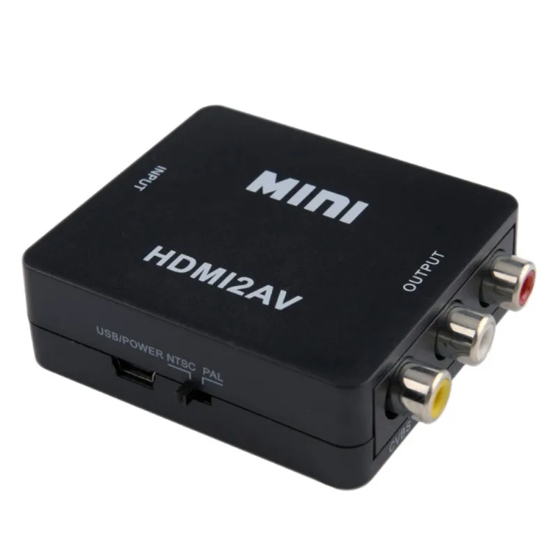 Черный 1920X1080 HDMI в AV конвертер 60 Гц Поддержка PAL/карт памяти - Цвет: Черный