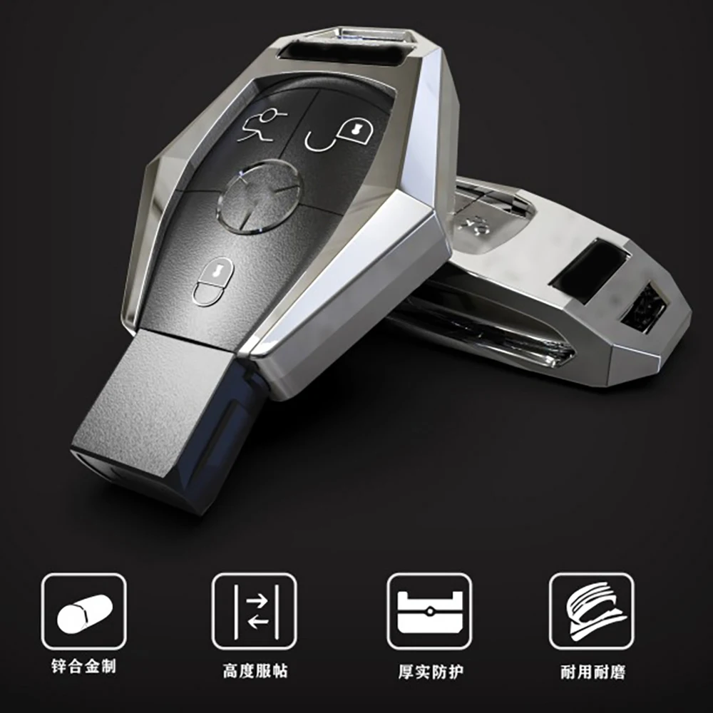 

Zinc Alloy Car Key Case Cover For Mercedes Benz W203 W210 W211 W124 W202 W204 W212 W176 AMG Accessories Keychain