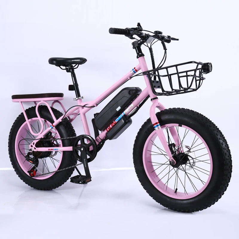 Электрический велосипед с толстыми шинами, 20 дюймов, электрический велосипед с переменной скоростью, большое колесо для пляжа и снега, Высокоуглеродистая Сталь, электровелосипед