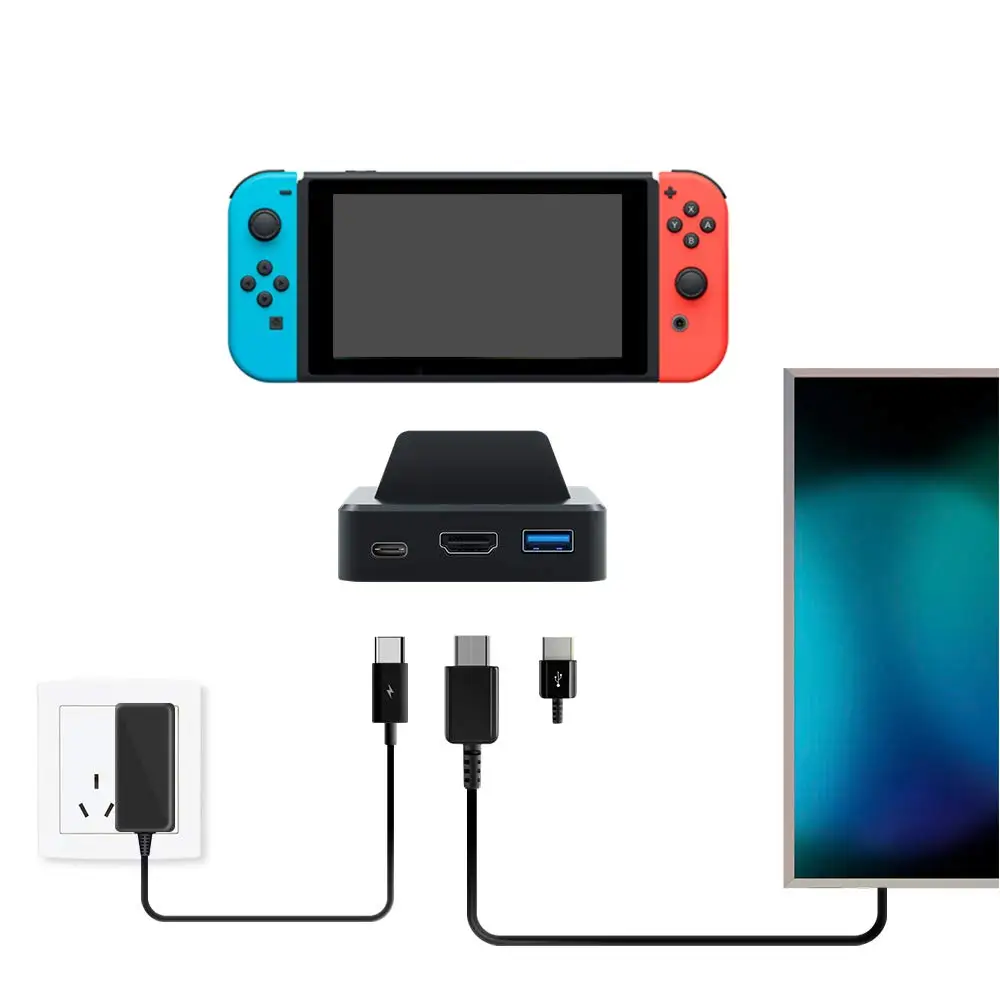 Rend Переключатель консоли видео конвертер портативный мини HDMI ТВ Замена док-станции зарядное устройство для NS nintendo переключатель