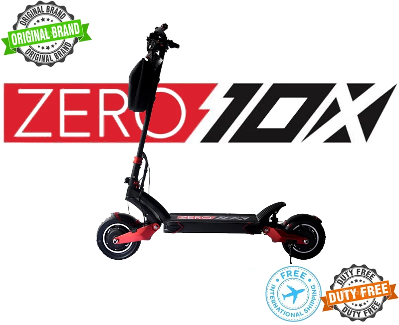 

Original brand ZERO 10X high performance electric scooter 52V 18AH/24AH (LG) dual motor 1000W*2 ,hydraulic,max speed 65km/h