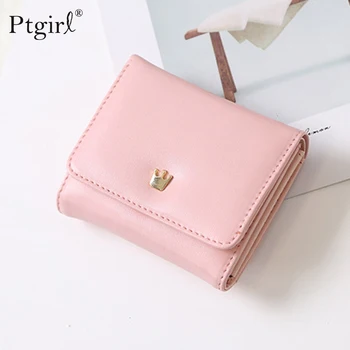 

Wallet Women 2019 Lady Short Women Wallets Crown Decorated Mini Money Purses Ptgirl PU Leather Female Coin Purse Card Holder Sac
