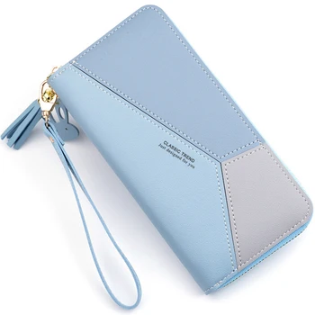 

Geometric Women Clutch Wallets Phone Pocket Long Purse Card Holder Patchwork Women Long Wallet Ladies Fashion Short Coin Purse