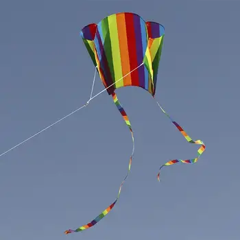 

2019 Hot Sale Colorful Parafoil Kite With 30m Flying Line Outdoor Soft Fly Kite With 200cm Tails Pocket Kite Toys For Children