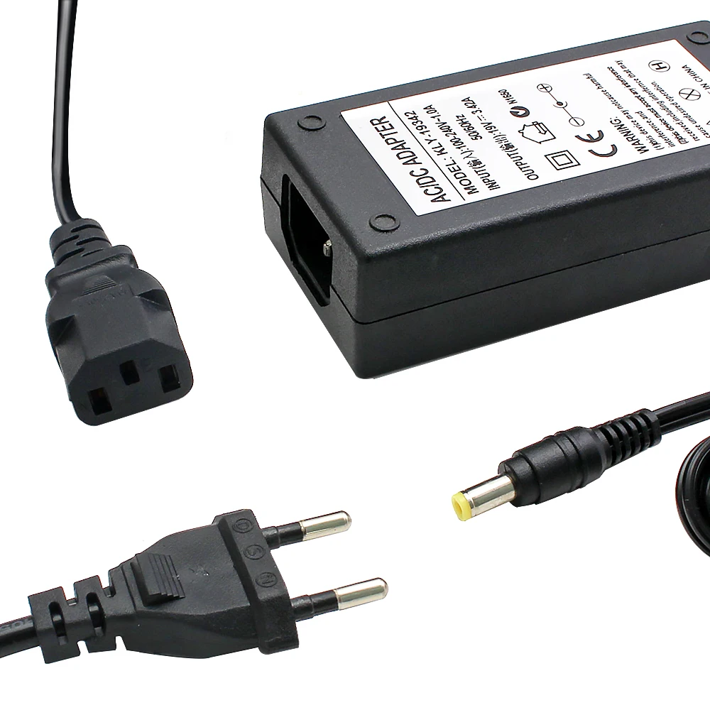 Fonte de Alimentação Universal Notebook Adaptador Laptop Conversor ac 110v 220v para 19v Volt ue us 65w 90w 19v 3.42a 4.74a