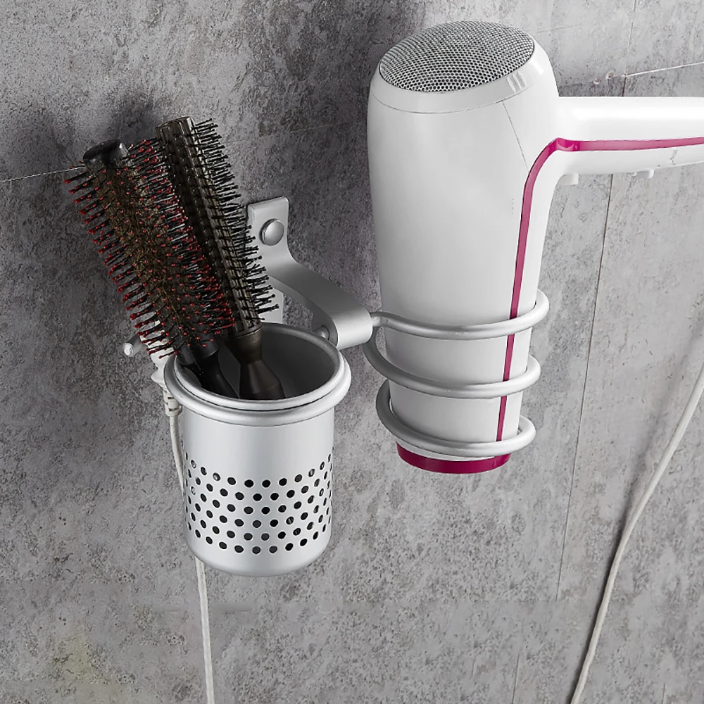 1 шт. настенная алюминиевая вешалка для сушки волос|Полки ванной| |