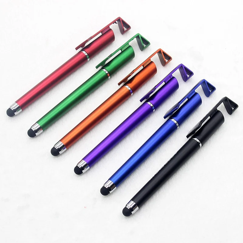 1Pcs Multi-function Mobile Phone Stylus+ Ball Pen+ CellPhone Stand Holder Gift DIY For Iphone6s 7 8