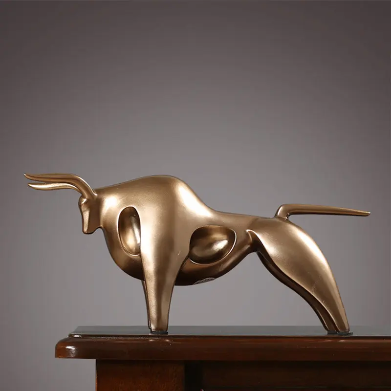 

Bull Statue Home Decoration Accessories Nordic Modern Abstract Bull Statue Resin Geometric Home Decor Bull Sculpture/figurine