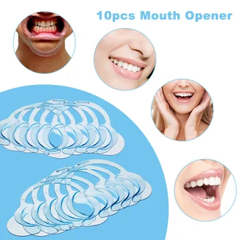 

10pcs C-shape Mouth Opener Dental Cheek Lip Retractor for Mouthguard Challenge Teeth Whitening Tool Blue Middle