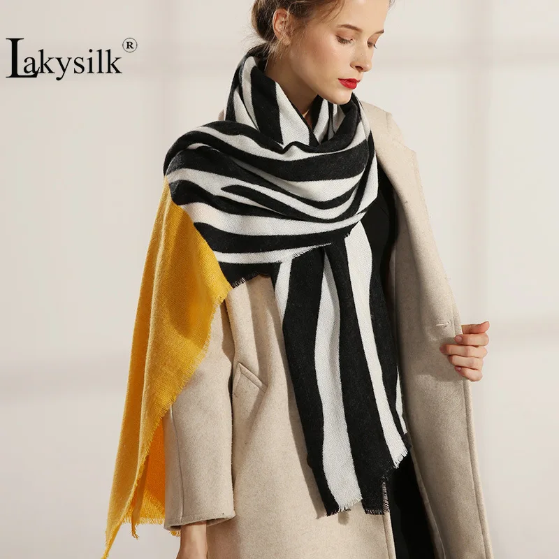 

Striped Cashmere Women Scarf Warm Shawl Foulard Femme Patchwork Pashmina Soft Print Head Neck Long Winter Scarf For Ladies 2019