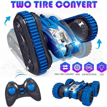 

FEMA EX5 RC Stunt Car Drift Deformation Buggy Rock Crawler Roll Car Double-sided Flip Kids Robot Tracked Tank Mini Rollover Toy
