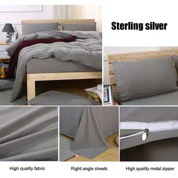 

New 4pcs Soft Color Duvet Quilt Cover Bedding Set With Pillow Cover Bed Flat Sheet Duvet Cover Sets Home Hotel Textile Bed Suppl