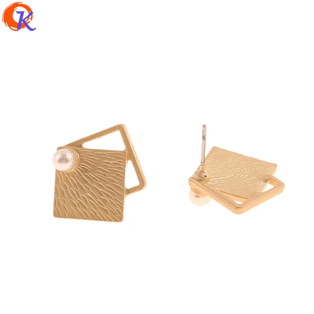 

Cordial Design 100Pcs 17*20MM Jewelry Accessories/Earrings Stud/Matte Gold/Sqaure Shape/DIY Making/Hand Made/Earring Findings
