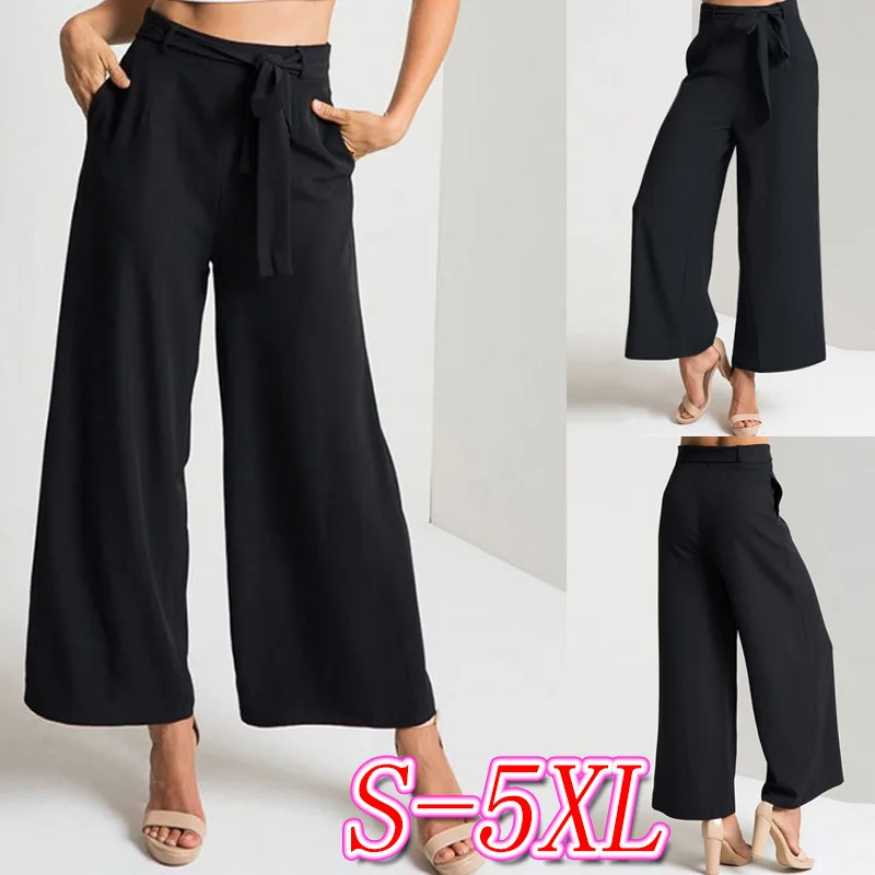 Black Self Belted Pantalon Box Pleated 