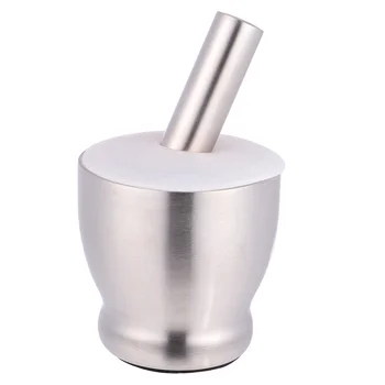 

Multi-function Kitchen Garlic Masher Practical Household Garlic Grinder for Home Restaurant with Silicone Lid (Silver)