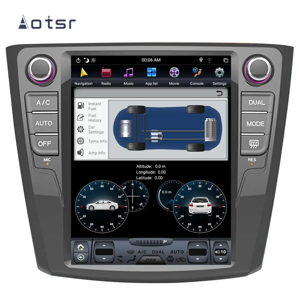 Perfect Aotsr Tesla 10.4“  Vertical screen Android 8.1 Car DVD Multimedia player GPS Navigation For Renault Kadiar 2016-2018  carplay 5