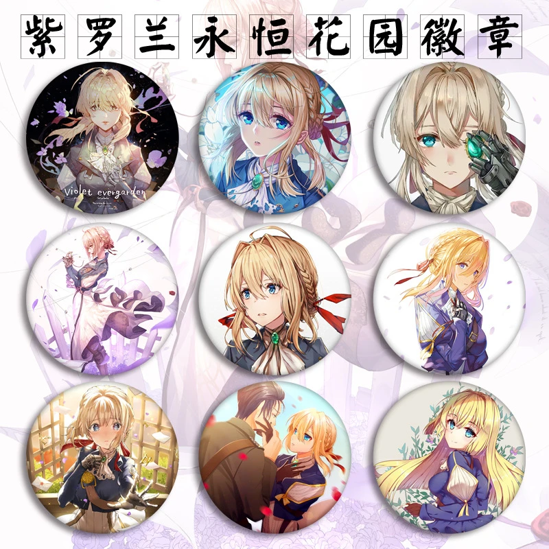 Violet Evergarden Anime Badges On A Backpack Cute Girls Anime Icons Pins Badge Decoration Brooches Metal Badges For Clothes Diy Badges Aliexpress