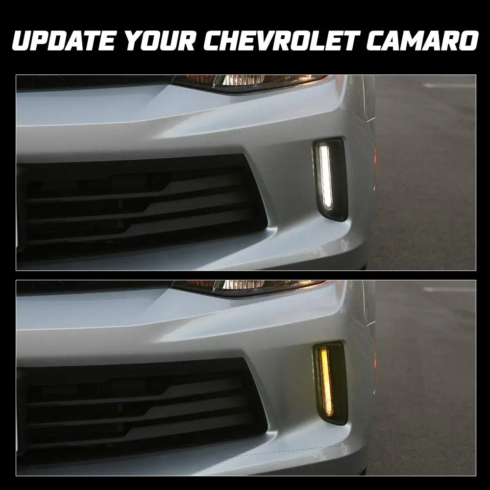 Для Chevy Camaro ZL1 противотуманный светильник s DRL Дневной ходовой светильник Противотуманные фары прозрачные линзы с желтым указателем поворота