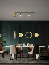 Lámpara LED de mesa minimalista para restaurante, iluminación de araña de mesa de comedor larga simple, creativa, nueva