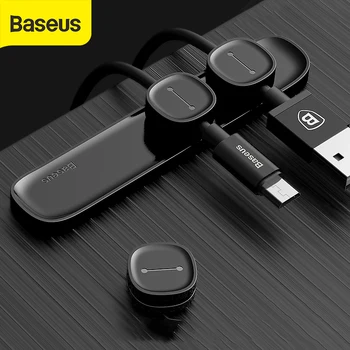 

Baseus TPU Magnetic Cable Clip Desktop Tidy Cable Organizer USB Charger Cable Holder Car Charging Magnetic Cable Winder Stand