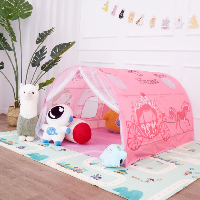 1.4M Portable Toys Tent Play House Kids Baby Foldable Folding Cartoon Small House Tent Children's Bed Tent Girls Boy Room Decor 2