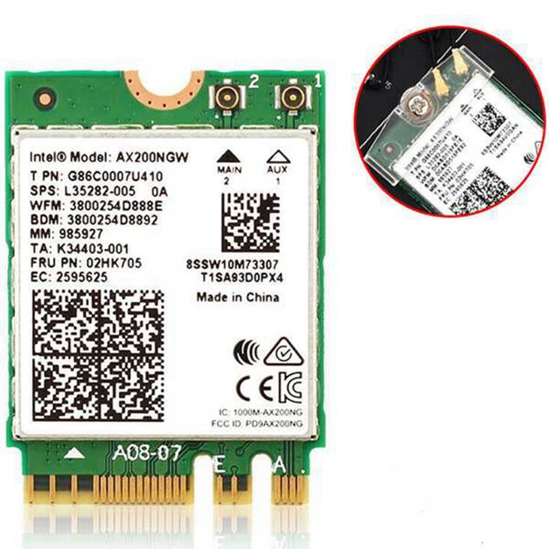 Двухдиапазонный 2 4 Гбит/с Wi Fi 6 AX200NGW 802.11Ax/Ac MU MIMO 2X2 AX200 NGFF M.2 Bluetooth 5 0 сети Wlan Card