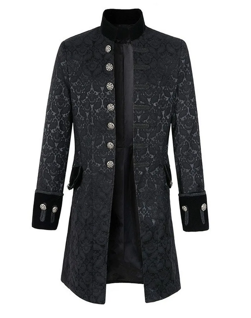 

Middle Ages Prince Punk Steampunk Jacket Long Sleeve retro men's uniform Costumes Coat Steampunk Retro Halloween cosplay
