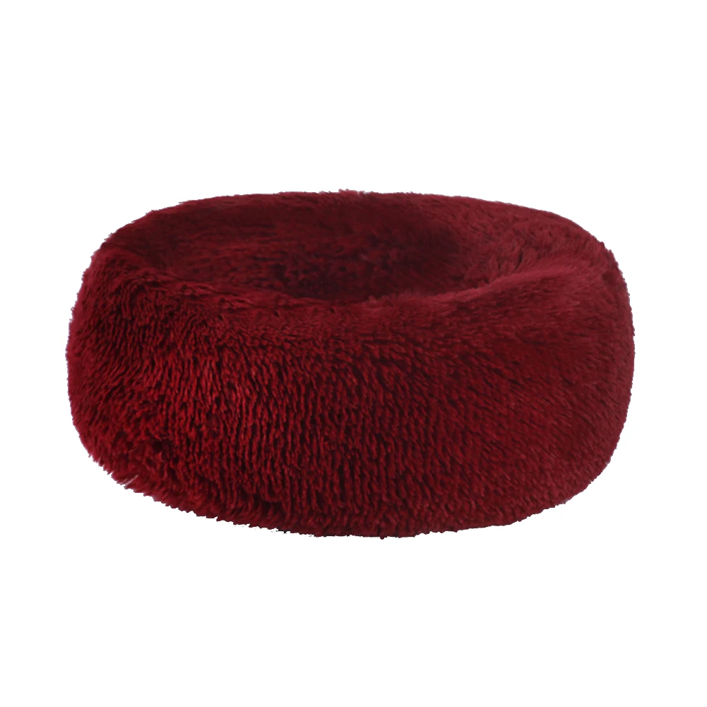 cheap Plush Donut Waterproof Pet Cats Nest Dog Beds Comfortable Washable Sleeping Extra Soft Mat Sofa Round Cushions Warm