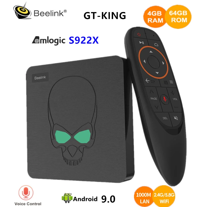 ТВ приставка Beelink GT King Android 9 0 Amlogic S922X 4 + 64 ГБ 2 5 8 ГГц Wi Fi 1000 Мбит/с 4K|ТВ-приставки и