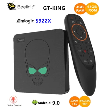 

Beelink GT-King TV Box Android 9.0 Amlogic S922X 4GB DDR4 64GB ROM Voice Remote Control 2.4G+5.8G WiFi 1000Mbps 4K Set Top Box