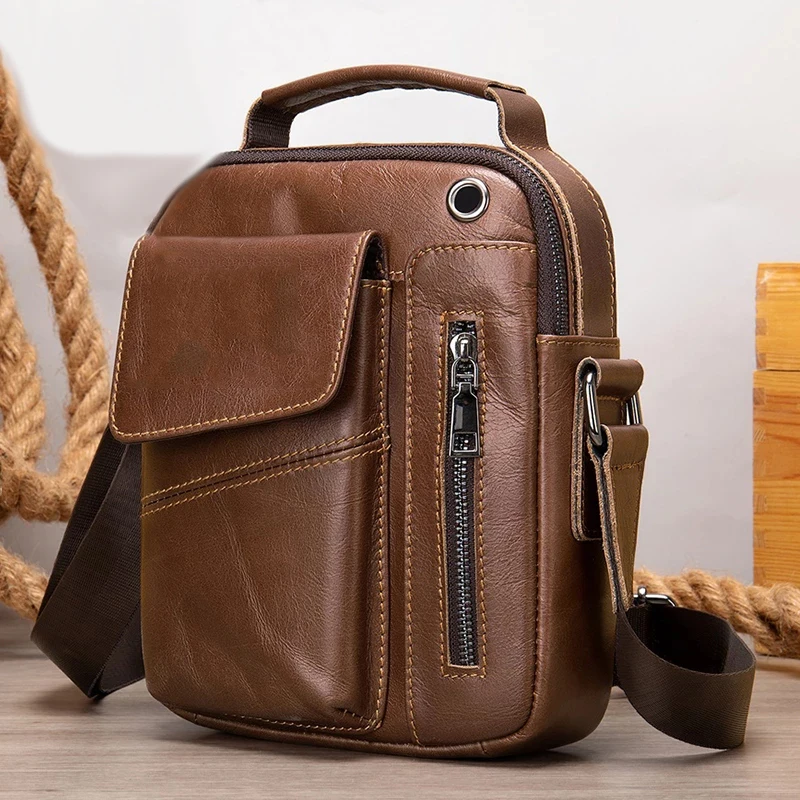 

Luufan 100% Cow Genuine Leather Bag For Men Zip Men's Shoulder Bags Man Leather Crossbody Messenger Bags Small Handbags Bolsa