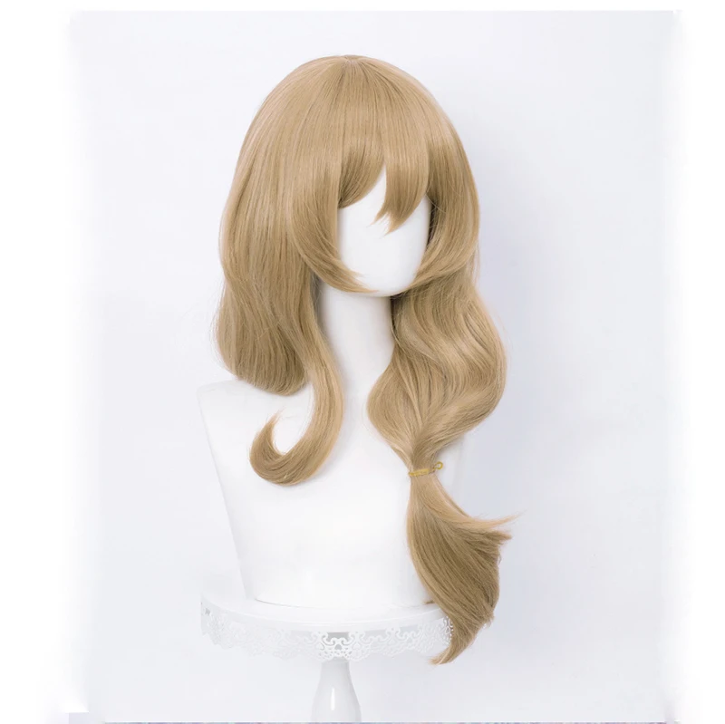 Game Genshin Impact Cosplay Lisa Cosplay Wig Brown Heat Resistant Synthetic Hair Wigs + Wig Cap corpse bride costume