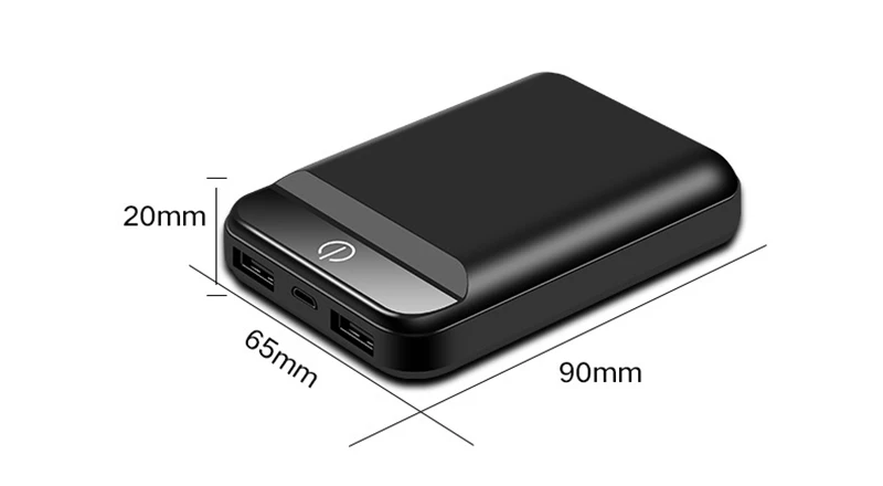 USB power Bank 10000mAh портативное зарядное устройство для мобильного телефона с светодиодный экраном внешний аккумулятор для путешествий для iphone 11 XR