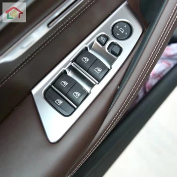 

4PCS For BMW 5 Series G30 2017 2018 Car ABS Chrome Car Interior Inner Door Armrest Window Lift Switch Button Cover Trim