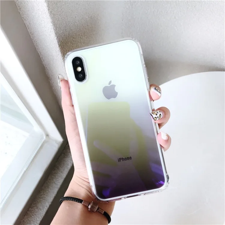 Прозрачный чехол для IPhone 11 Pro Max X XS Max противоударный чехол-бампер для IPhone 6 6S 7 8 Plus Защита задняя крышка Funda - Цвет: Фиолетовый
