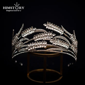 

Himstory Baroque Wedding Bridal Crown Bridesmaid Wheat Ears Women Crystal Tiara Crown Headbands Hair Accessories