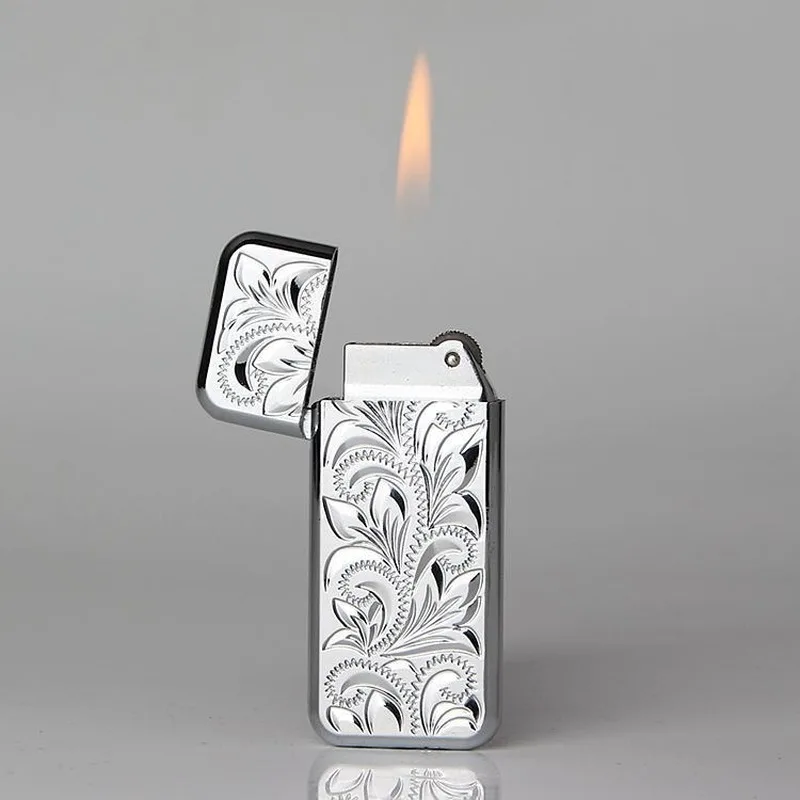 

Grinding Wheel Open Fmale Metal Portable Inflatable Lighter Cigar Smoking Encendedores Smoking Accessories Gadgets for Men