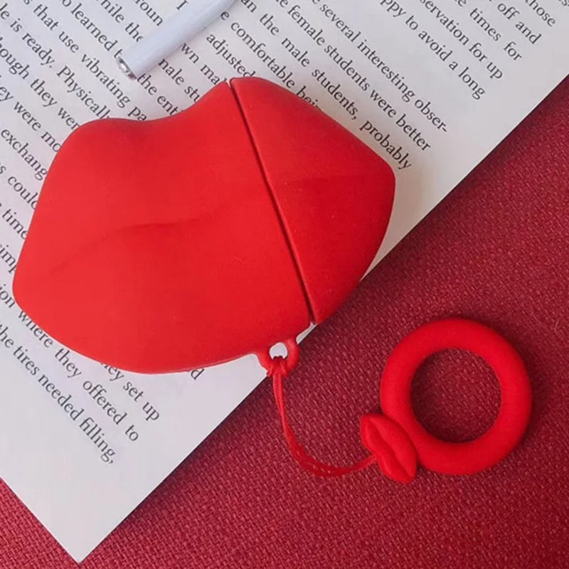 Red Модный чехол для наушников с сексуальными губами для AirPods, защитный чехол, аксессуары для наушников с Bluetooth, зарядная коробка - Цвет: Red