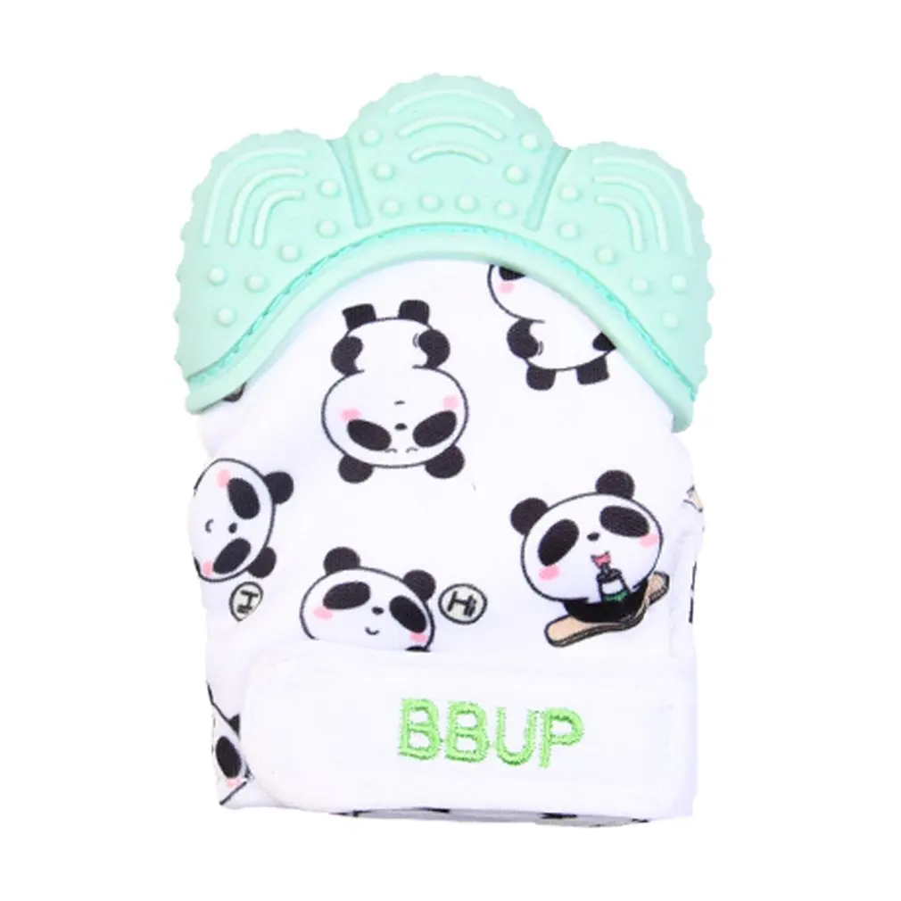 

Silicone Teether 1pc Animal Baby Teething Glove Panda Wrapper Sound Teething Chewable beads Newborn Toddler Food Grade