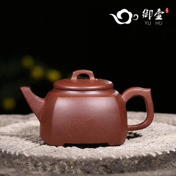 

Royal pot recommended yixing teapot by pure manual undressed ore old purple clay sifang bridge Fang Qi tea set