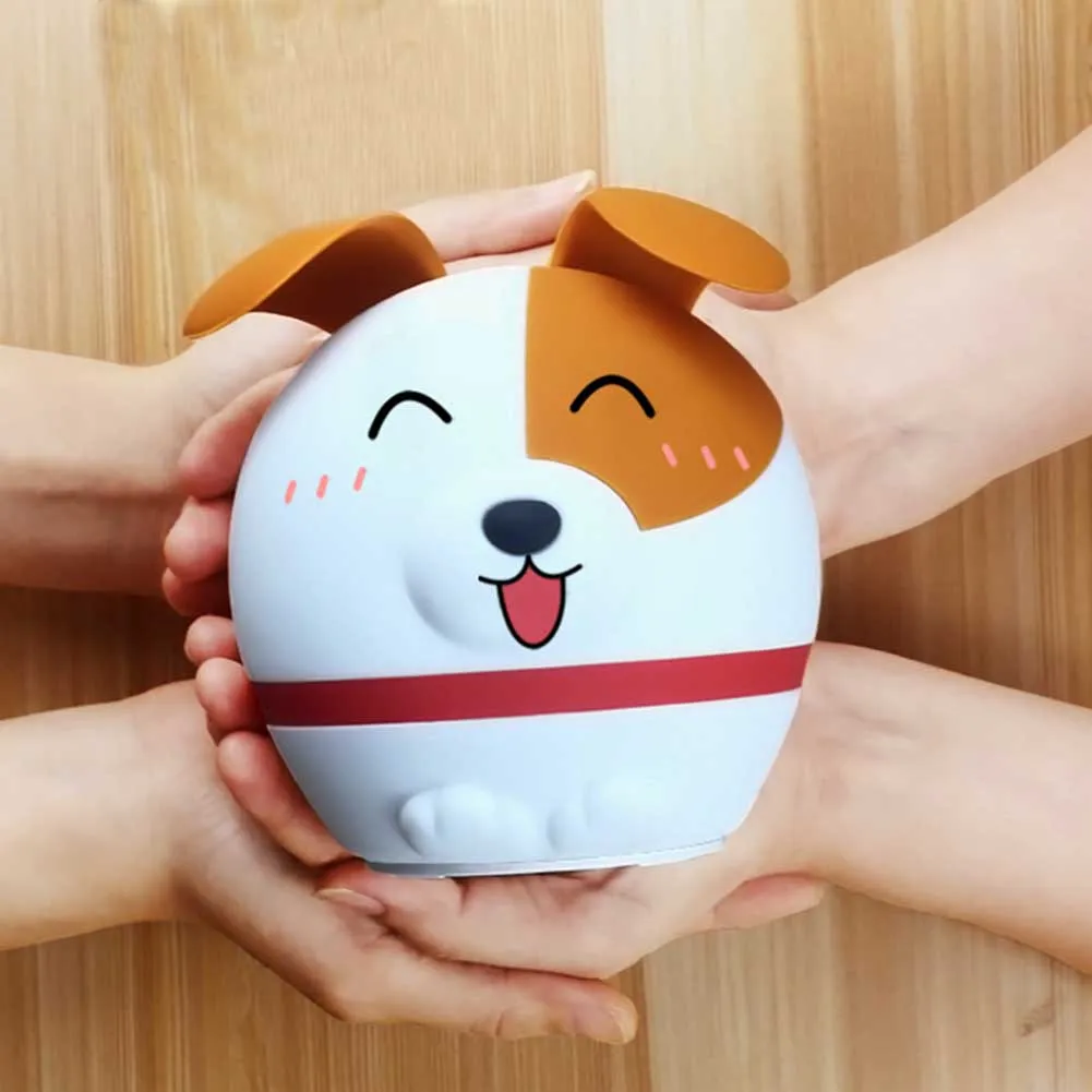 

USB Rechargeable Gift Carton Colorful LED Decorative Soft Cute Silicone Night Light Washable Patting Home Dog Shape Bedside