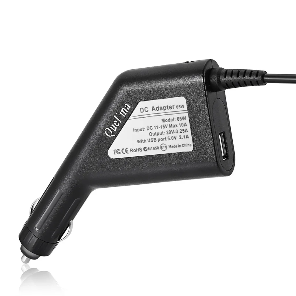 65W Car Interior Power Supply Car Charger Adapter for Lenovo Laptop Notebook