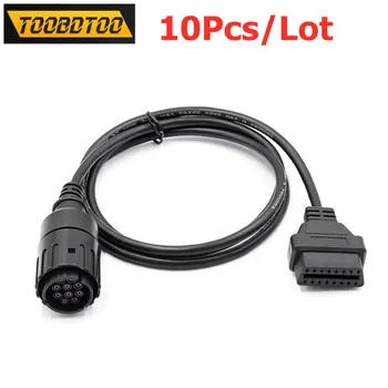 

10pcs/lot For BMW 10 Pin For COM D Cable 10pin to 16pin connect cable For Motorcycles Motobikes Diagnostic Cable For BMW 10Pin