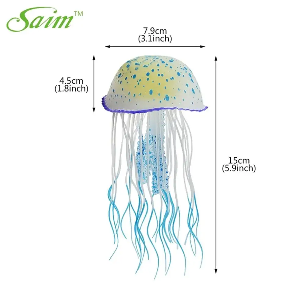 Saim искусственные флуоресцентные Медузы украшения Пластиковые аквариумные для