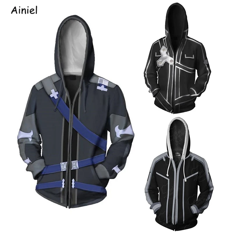 Ainiel аниме Sword Art Online толстовки с капюшоном толстовки Косплей-костюмы с капюшоном Kirigaya Kazuto толстовки Кирито куртка пальто